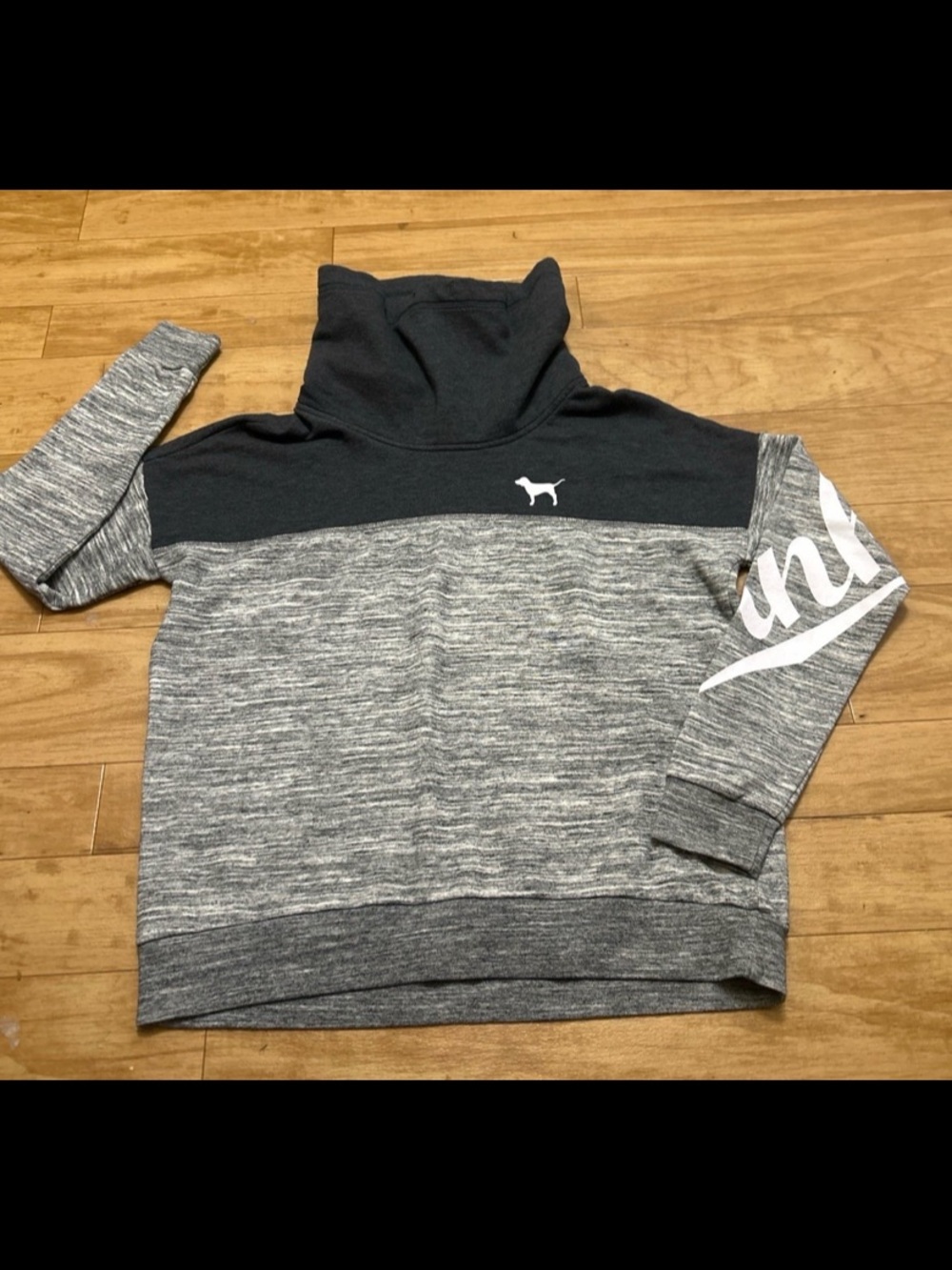 PINK Victoria's Secret  Black & Gray Turtleneck Sweater size s
